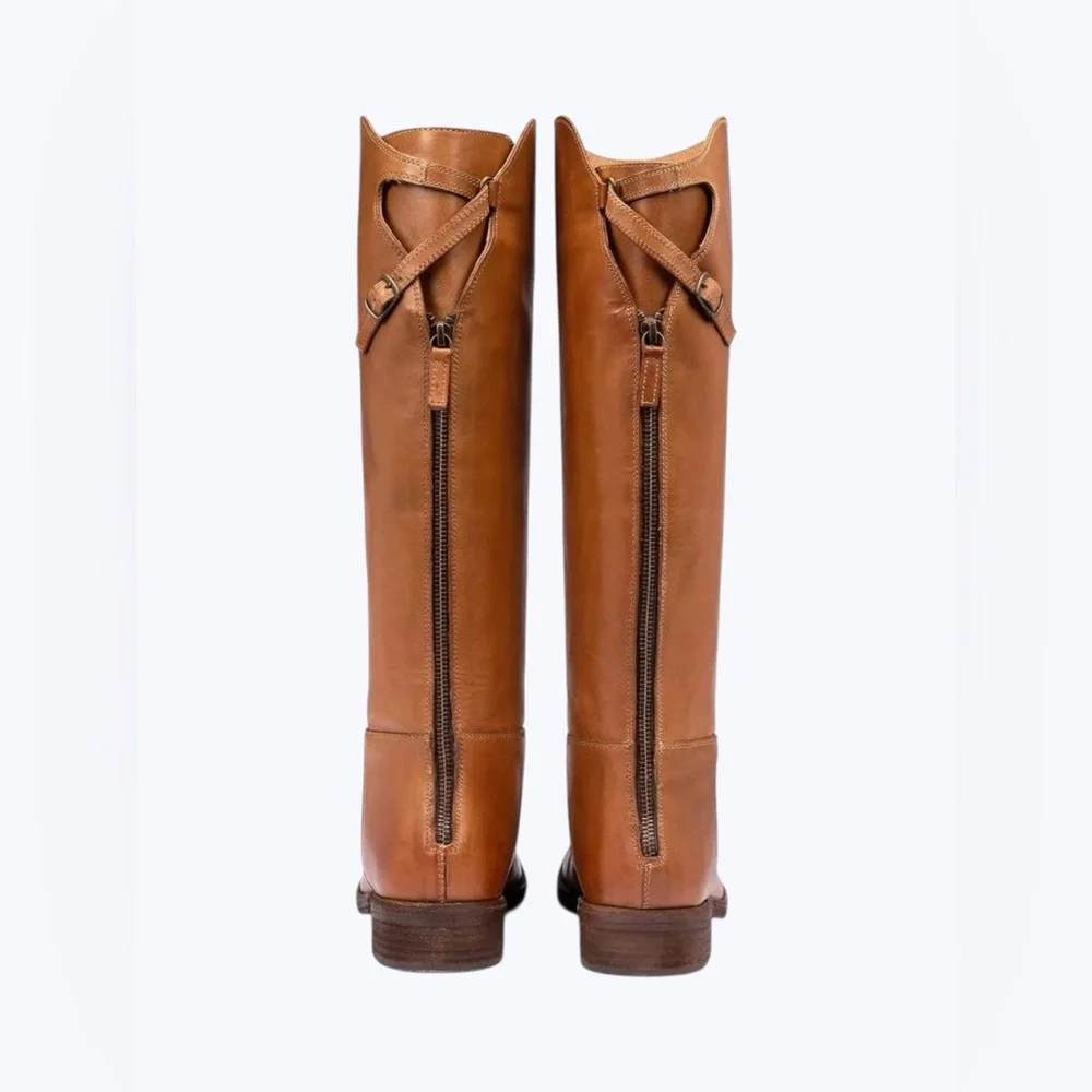 🆕 FREE PEOPLE | EVERLY EQUESTRIAN STRAP BOOT | SADDLE TAN | SZ: 8.5
